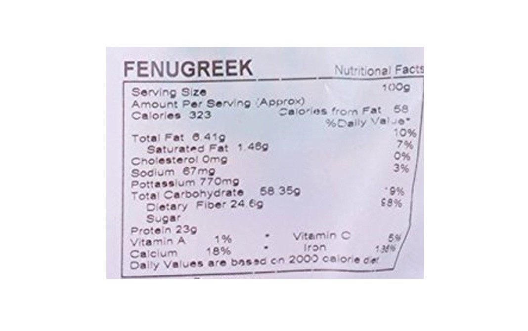 Go Earth Organic Fenugreek    Pack  500 grams